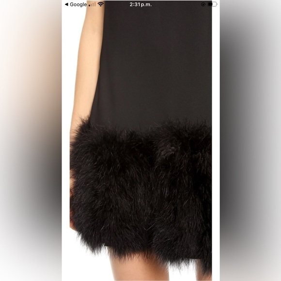 BCBGMaxAzria Jamysen Mini Dress Women Black Feather Sleeveless Deep V-Neck size - Picture 8 of 8